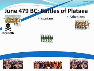 Valarie Young
June 479 BC: Battles of Plataea
 Allies  Athenians Spartans
 