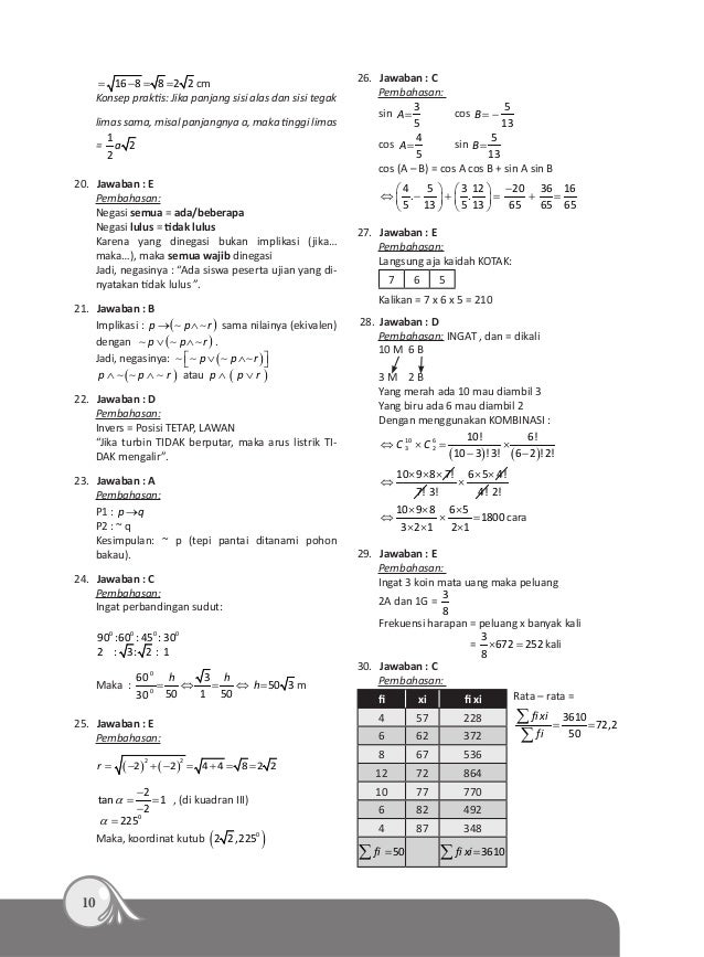 Soal Matematika Smk Beserta Jawabannya - Seni Soal