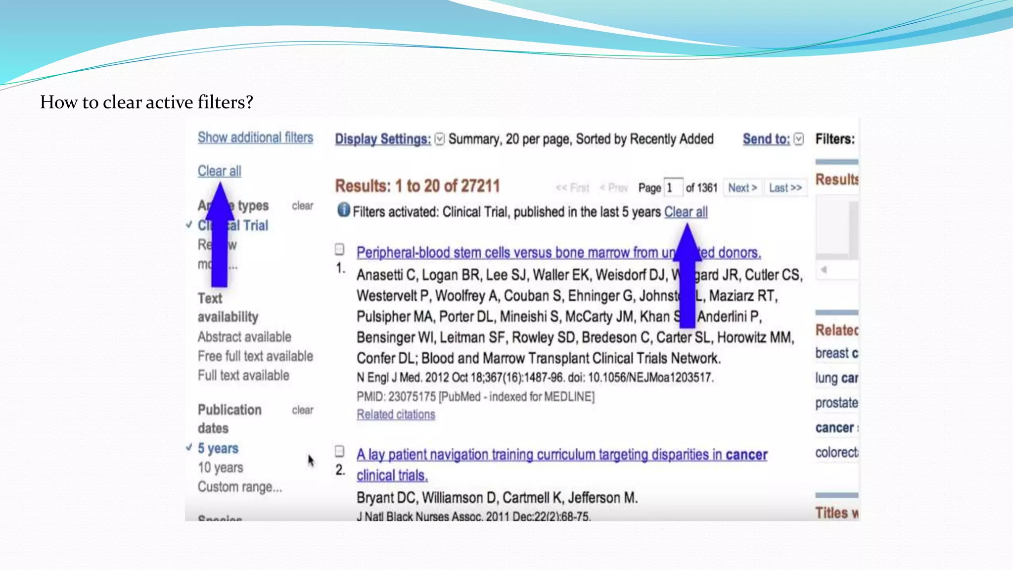 How to clear active filters?
 