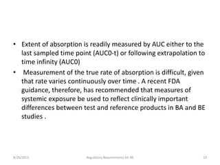 regulatory requirement for bioequivalence | PPTX