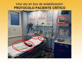Una vez en box de estabilización:
PROTOCOLO PACIENTE CRÍTICO
 
