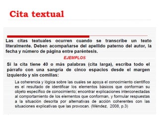 Cita textual
 