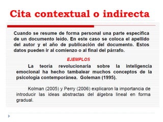 Cita contextual o indirecta
 