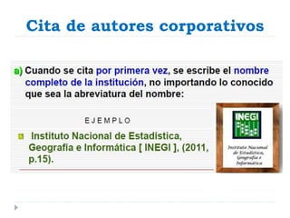 Cita de autores corporativos
 