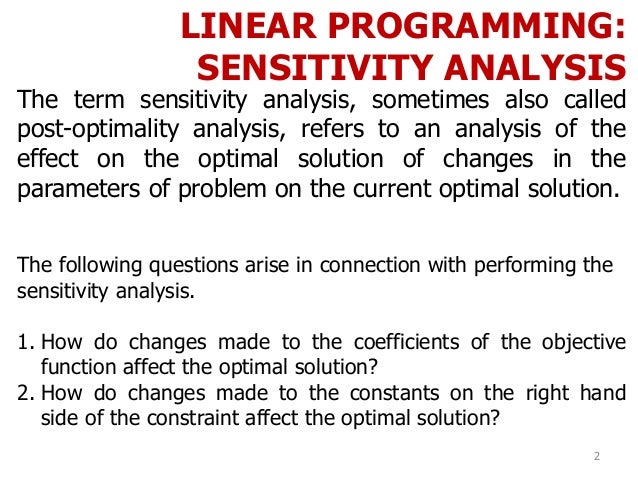 3. linear programming senstivity analysis