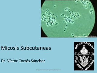 Micosis Subcutaneas
Dr. Víctor Cortés Sánchez
Departamento de Agentes Biológicos
 