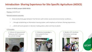 Data sharing and use of ICTs in agriculture: Working  with small farmer  groups in Colombia