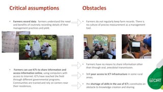 Data sharing and use of ICTs in agriculture: Working  with small farmer  groups in Colombia
