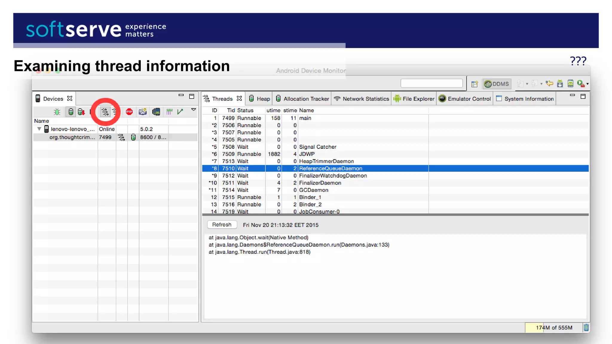???Examining thread information
 