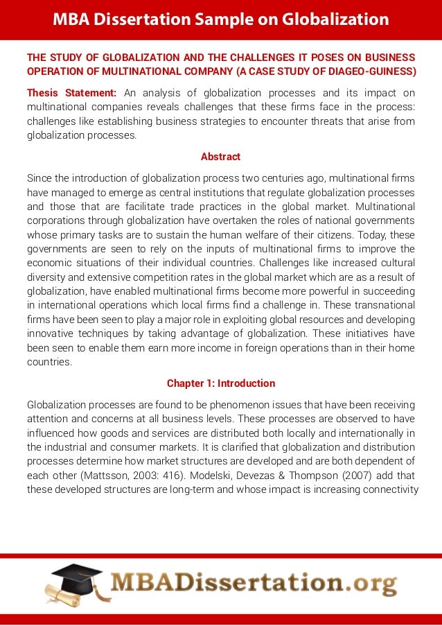 sample thesis statement about globalization