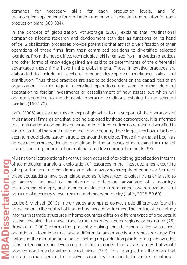 Dissertation about globalization