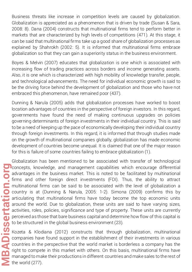 Dissertation about globalization