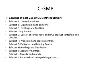 c gmp (current good manufacturing practices) | PPTX