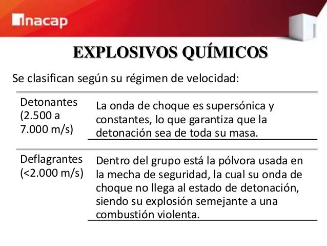 3. clasificación de los explosivos