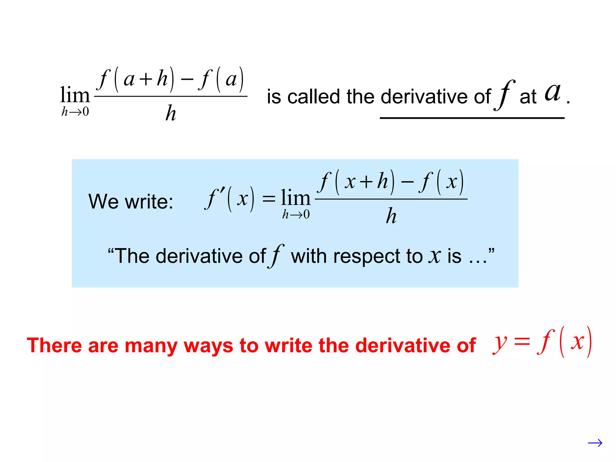3.1 derivative of a function | PPT | Physics | Science
