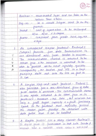 Computer Network Notes (Handwritten) UNIT 2