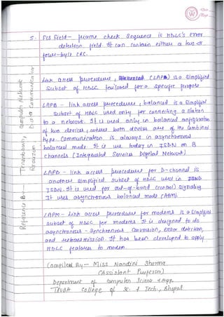 Computer Network Notes (Handwritten) UNIT 2