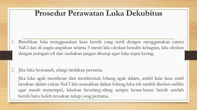 Konsep Perawatan Luka Dekubitus dan Gangrene
