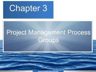 www.GLOBALSKILLUP.com
Project Management Process
Groups
Chapter 3
 
