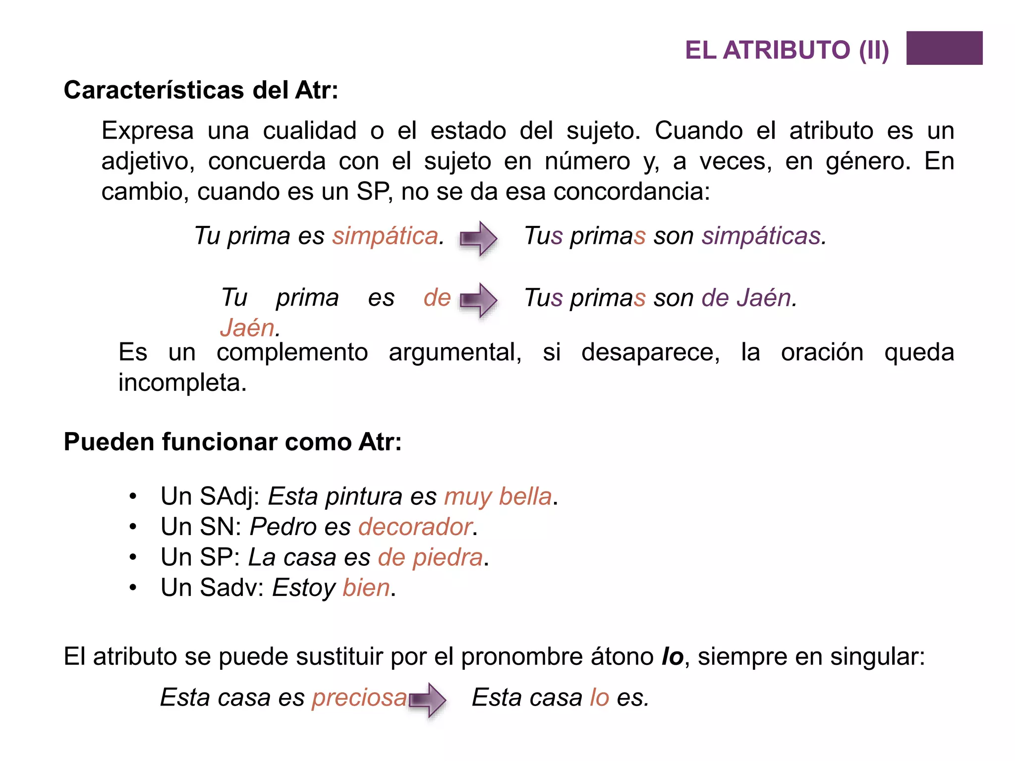 Los complementos verbales | PPT