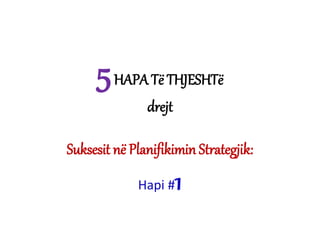 5HAPA Të THJESHTë
drejt
Suksesit në Planifikimin Strategjik:
Hapi #1
 