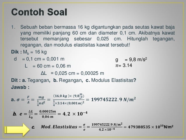 Contoh Soal Modulus Young