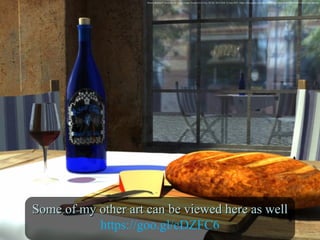 Some of my other art can be viewed here as wellSome of my other art can be viewed here as well
https://goo.gl/cDZFC6
Brown, Brandon S. Scene Render. Digital image. Google Drive. N.p., 26 Oct. 2014. Web. 21 June 2016. <https://drive.google.com/file/d/0B0B3Zg3cWGemZzRfZHEtLWtFbTQ/view?usp=sharing>.
 