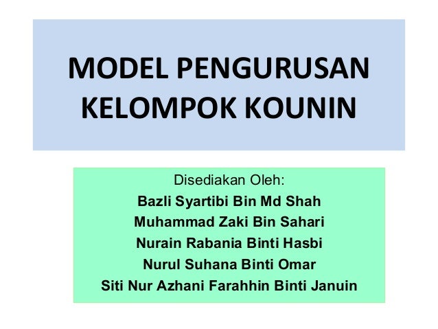 3 Model Pengurusan Kelompok Kounin