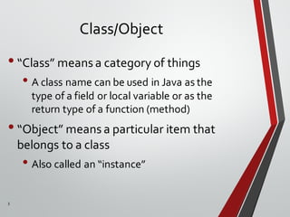 Java OOP Programming language (Part 3) - Class and Object | PPT