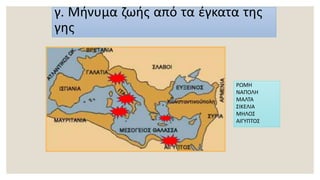 γ. Μήνυμα ζωής από τα έγκατα της
γης
ΡΩΜΗ
ΝΑΠΟΛΗ
ΜΑΛΤΑ
ΣΙΚΕΛΙΑ
ΜΗΛΟΣ
ΑΙΓΥΠΤΟΣ
 