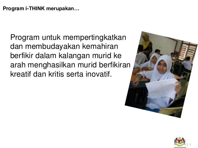 |
Program i-THINK merupakan…
Program untuk mempertingkatkan
dan membudayakan kemahiran
berfikir dalam kalangan murid ke
ar...