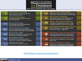 http://webaim.org/resources/designers
Accesibilidad - 11CCC
 