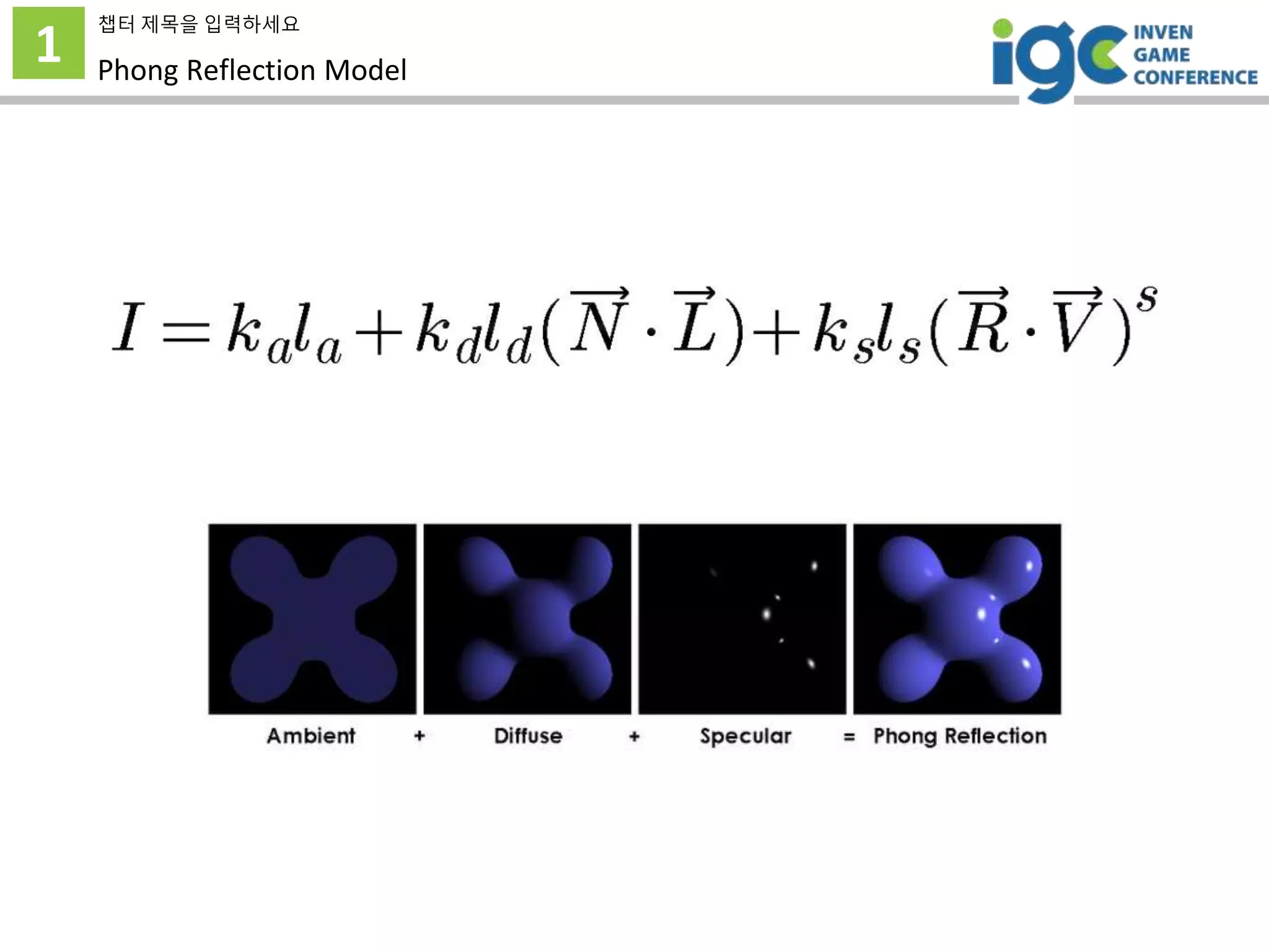 1
챕터 제목을 입력하세요
Phong Reflection Model
 