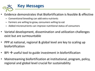 Role of Biofortification as Part of a More Diverse Diet in Africa: Progress, Challenges and Opportunities