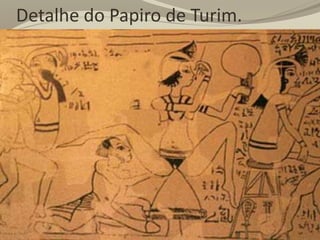 Detalhe do Papiro de Turim.
 