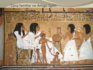 Cena familiar no Antigo Egito.
 