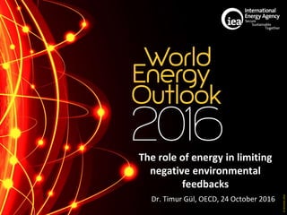 ©OECD/IEA2016
The role of energy in limiting
negative environmental
feedbacks
Dr. Timur Gül, OECD, 24 October 2016
 