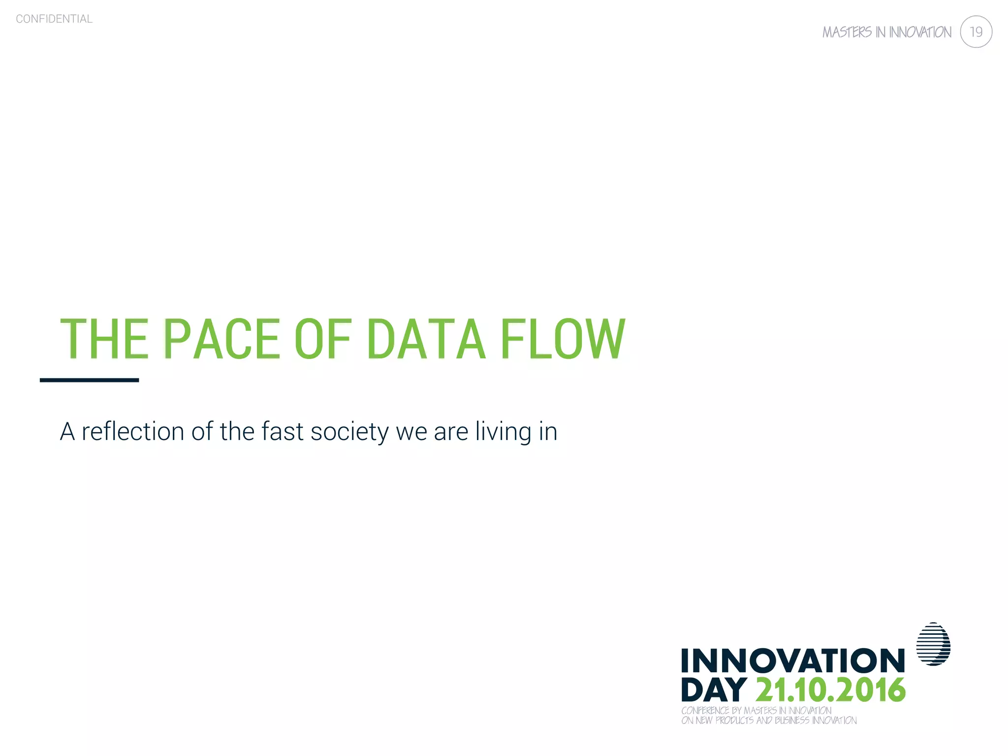 3.2 Simple sensors: case ‘smart metering’
CONFIDENTIAL
19
THE PACE OF DATA FLOW
A reflection of the fast society we are living in
 