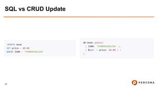 27
SQL vs CRUD Update
 