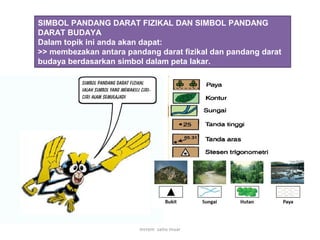 SIMBOL PANDANG DARAT FIZIKAL DAN SIMBOL PANDANG
DARAT BUDAYA
Dalam topik ini anda akan dapat:
>> membezakan antara pandang darat fizikal dan pandang darat
budaya berdasarkan simbol dalam peta lakar.
mrrem sains muar
 