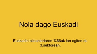 Nola dago Euskadi
Euskadin biztanleriaren %66ak lan egiten du
3.sektorean.
 