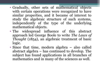 Object Algebra 3.1 algebra the language of mathematics | PPT