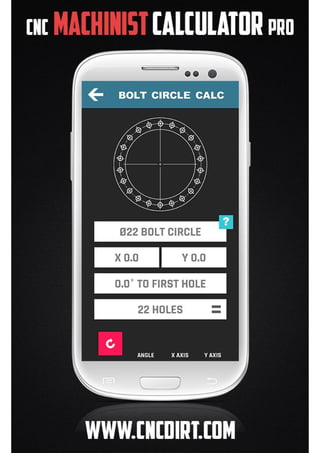 CNC Machinist Calculator Pro: Bolt Circle Calculator