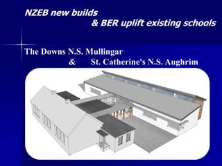 NZEB new builds
& BER uplift existing schools
The Downs N.S. Mullingar
& St. Catherine's N.S. Aughrim
 