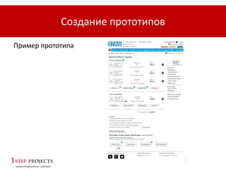 Создание прототипов
Пример прототипа
 