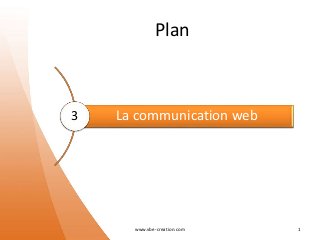 Plan
La communication web
www.vbe-creation.com 1
3
 