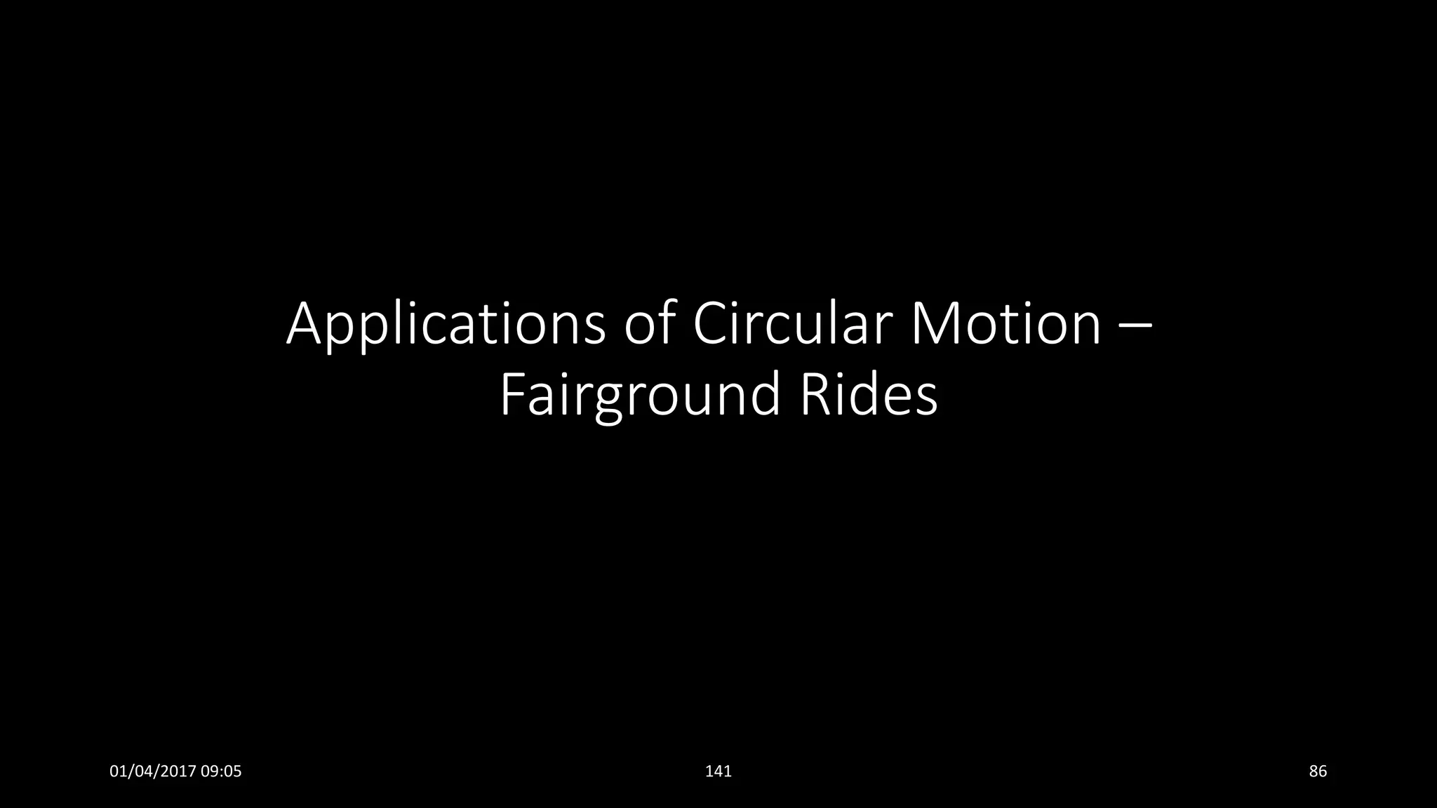 Applications of Circular Motion –
Fairground Rides
01/04/2017 09:05 141 86
 