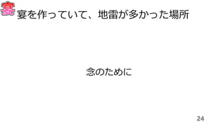 念のために
24
宴を作っていて、地雷が多かった場所
 