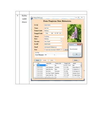 4 Ketika
sudah
disave
 