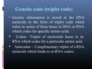 Triplet Coding genetics in orthodontics | PPT